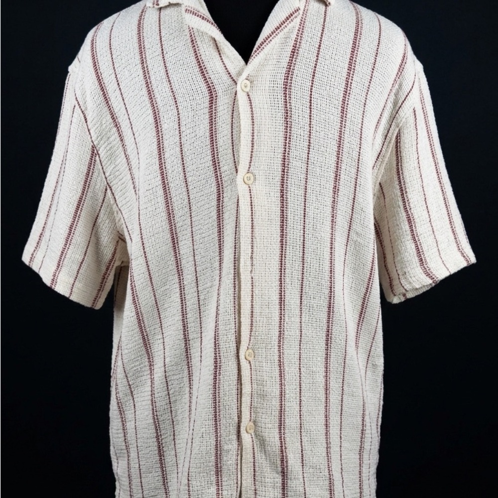 Zara Casual Cream and Red Striped Shirt!